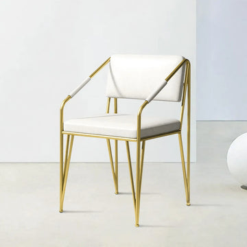 Modern PU Leather Upholstered Leisure with Gold Metal Legs Vanity Chair